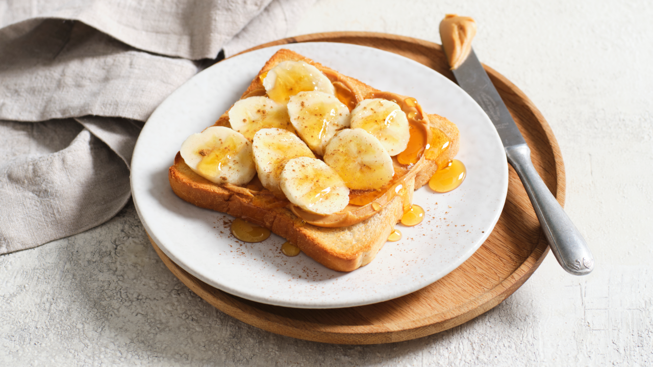 Peanut butter banana toast